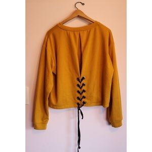 Soft yellow cropped sweater